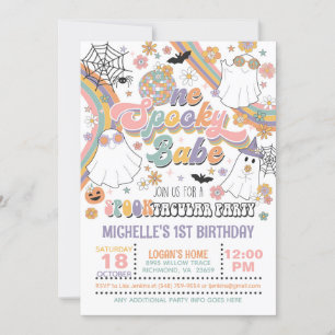 One Spooky Babe Birthday Invitation - Girl (White)