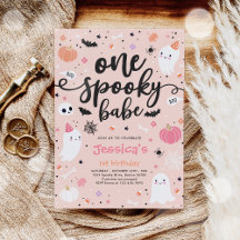 One Spooky Babe Cute Halloween Ghost 1st Birthday