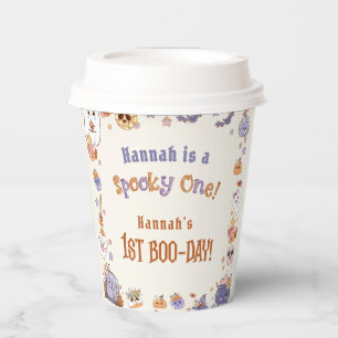 One Spooky Babe Cute Halloween Ghost 1st Birthday Paper Cups