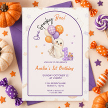 One Spooky Boo 1st Birthday Invitation