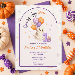 One Spooky Boo 1st Birthday Invitation