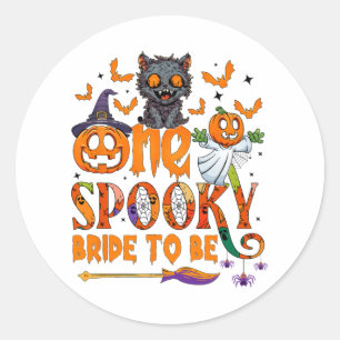 One Spooky Bride To Be Funny Halloween Bride To Be Classic Round Sticker