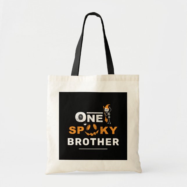 One Spooky Brother Halloween Matching Family Tote Bag (Front)