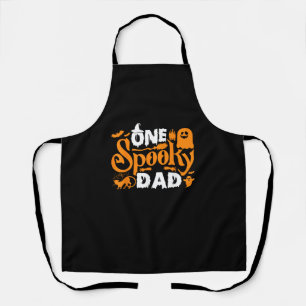 One Spooky Dad Funny Cat Boo Dad Halloween Costume Apron
