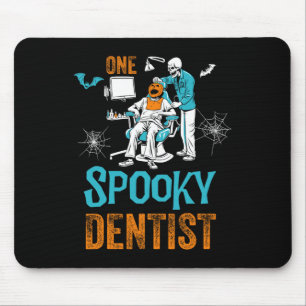 One Spooky Dentist Scary Dental Halloween Skeleton Mouse Mat