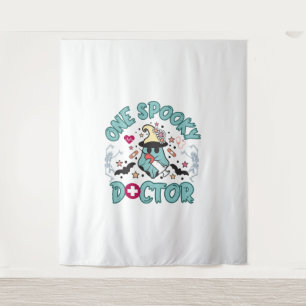 One Spooky Doctor, cute halloween doctor, skeleton Tapestry