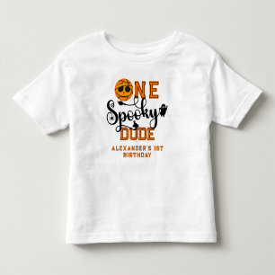 One Spooky Dude Basketball Boys Rad Kids Birthday Toddler T-Shirt