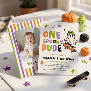 One Spooky Dude First Birthday Invitation