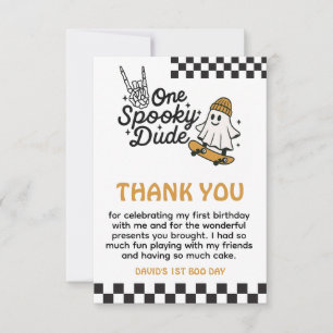 One Spooky Dude Halloween Birthday  Thank You Card