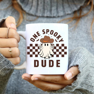 One Spooky Dude Western Cowboy Birthday Boo Ghost  Coffee Mug