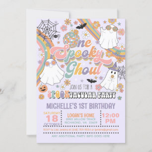 One Spooky Ghoul Birthday Invitation - Girl/Purple