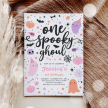 One Spooky Ghoul Cute Halloween Ghost 1st Birthday