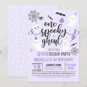 One Spooky Ghoul Invitation - Girl (Purple)