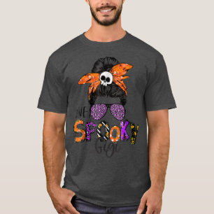 One Spooky Gigi Messy Bun Women Witch Halloween T-Shirt