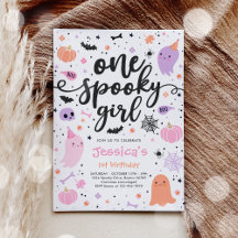 One Spooky Girl Cute Halloween Ghost 1st Birthday