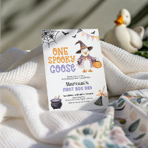 One Spooky Goose Halloween Birthday Invitation