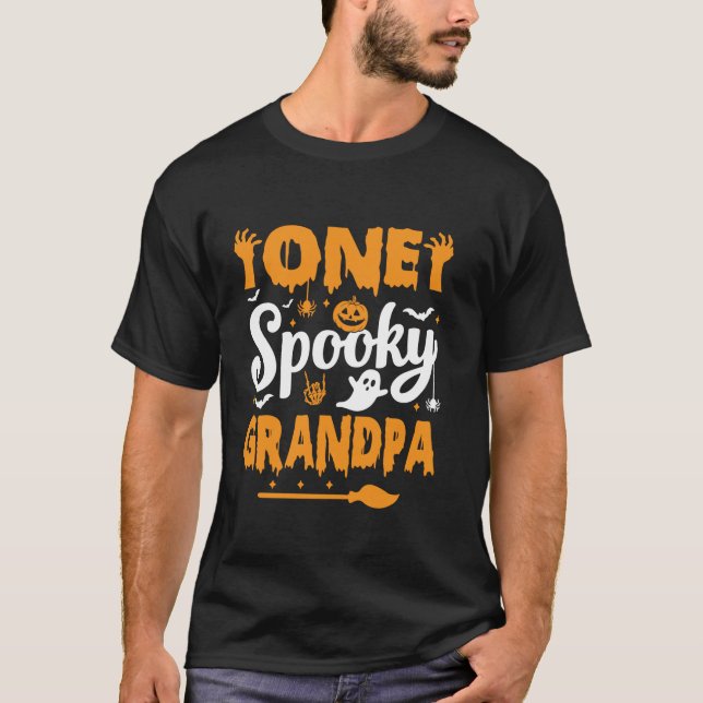 One Spooky Grandpa Matching Family Halloween Costu T-Shirt (Front)