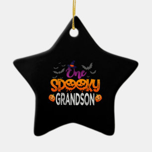 One Spooky Grandson Family Matching Halloween Ceramic Tree Decoration