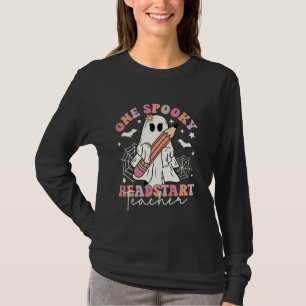 One Spooky Head Start Teacher Ghost Retro Hallowee T-Shirt