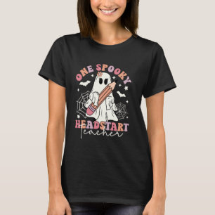 One Spooky Head Start Teacher Ghost Retro Hallowee T-Shirt