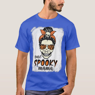 One Spooky Mama Shirt Messy Bun Women Witch Mum Ha