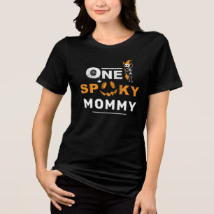 One Spooky Mum Halloween Matching Family Tri-Blend Shirt