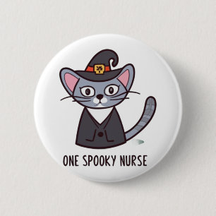 One Spooky Nurse Cat - Feline Festivities for Hall 6 Cm Round Badge