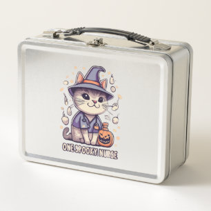 One Spooky Nurse Cat Halloween Design Metal Lunch Box