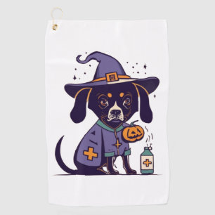 One Spooky Nurse Dog Ready for October   Golf Towel