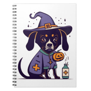 One Spooky Nurse Dog Ready for October   Notebook