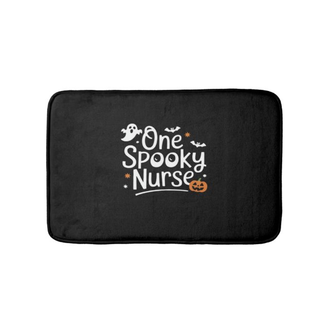 One Spooky Nurse Funny Ghost Nurse Halloween Essen Bath Mat (Front)