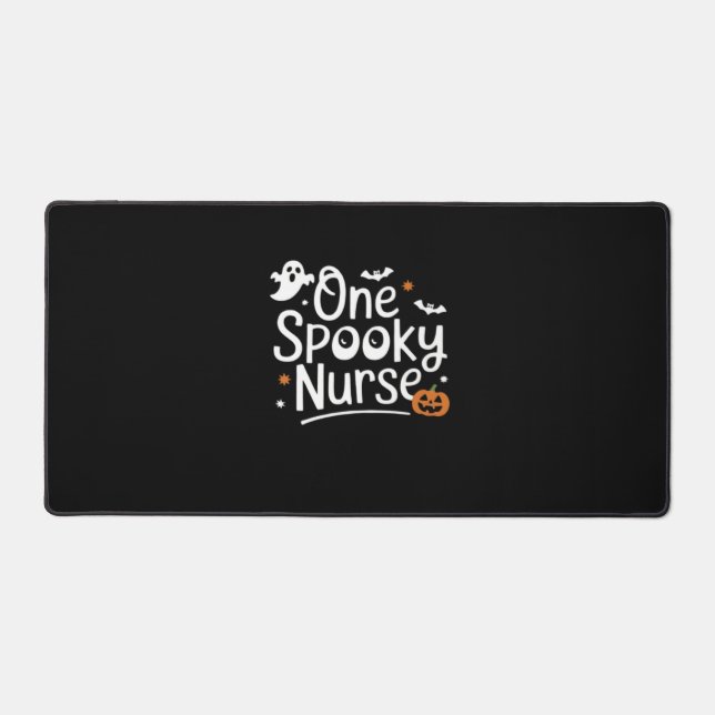 One Spooky Nurse Funny Ghost Nurse Halloween Essen Desk Mat (Front)