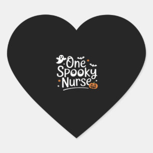 One Spooky Nurse Funny Ghost Nurse Halloween Essen Heart Sticker
