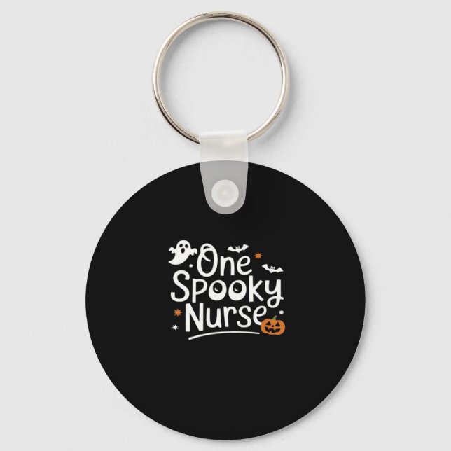 One Spooky Nurse Funny Ghost Nurse Halloween Essen Key Ring (Front)