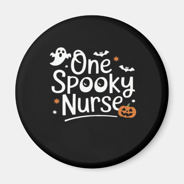 One Spooky Nurse Funny Ghost Nurse Halloween Essen Magnet (Front)