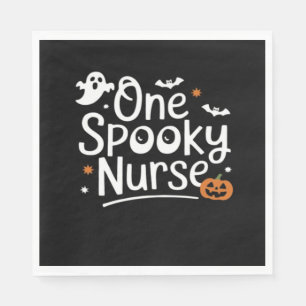 One Spooky Nurse Funny Ghost Nurse Halloween Essen Napkin