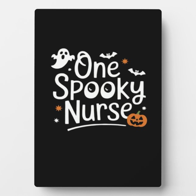One Spooky Nurse Funny Ghost Nurse Halloween Essen Plaque (Front)