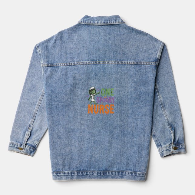 One Spooky Nurse Halloween Design (2)_1 Denim Jacket (Back)
