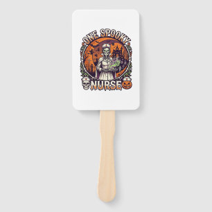 One Spooky Nurse Halloween Skeleton Potions Haunte Hand Fan