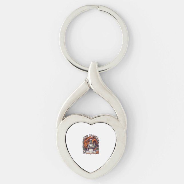 One Spooky Nurse Halloween Skeleton Potions Haunte Key Ring (Front)