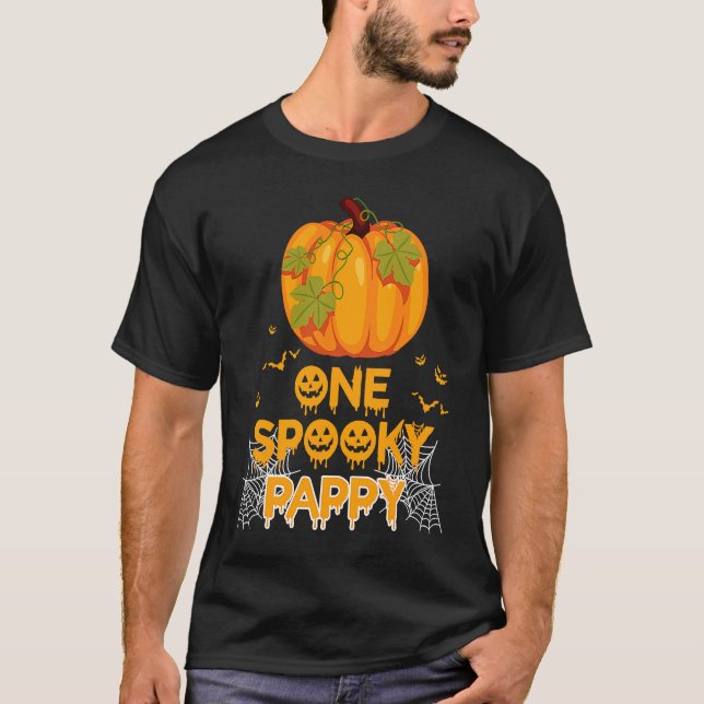 One Spooky Pappy  Dad Family Halloween Matching T-Shirt (Front)