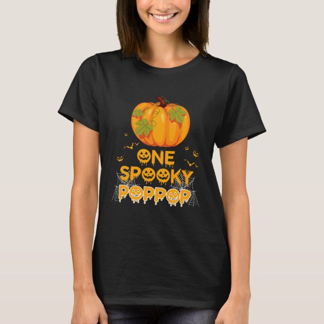 One Spooky Poppop  Dad Family Halloween Matching T-Shirt (Front)