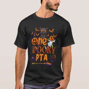 One Spooky Pta Funny Halloween Spooky Pta Black Ca T-Shirt