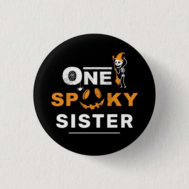 One Spooky Sister Halloween Matching Family Custom 3 Cm Round Badge (Front)