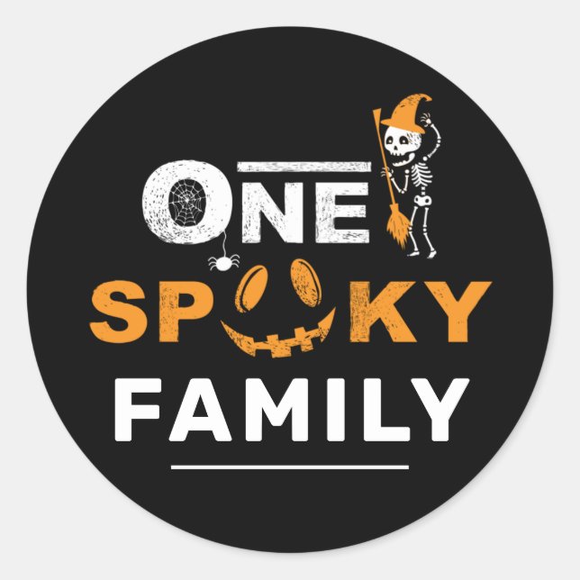 One Spooky Sister Halloween Matching Family Custom Classic Round Sticker (Front)
