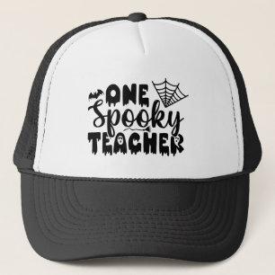 One Spooky Teacher Funny Halloween Trucker Hat