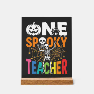 One Spooky Teacher Halloween Design_1 Acrylic Sign