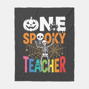 One Spooky Teacher Halloween Design_1 Fleece Blanket