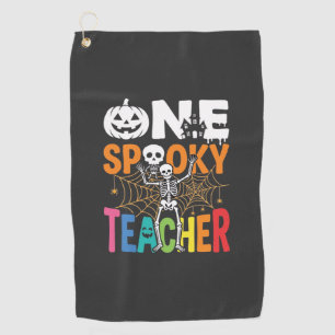 One Spooky Teacher Halloween Design_1 Golf Towel