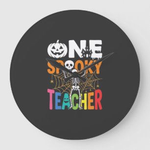 One Spooky Teacher Halloween Design_1 Large Clock